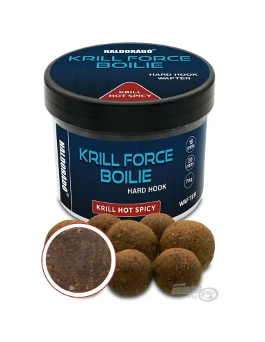 Haldorado Krill Force Hot Spicy Wafter 16&20mm Hard Hook Hookbaits Boilies-Köder-JJ-Fishing