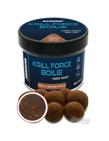 Haldorado Krill Force Indian Spicy Wafter 16&20mm Hard Hook Hookbaits Boilies-Köder-JJ-Fishing