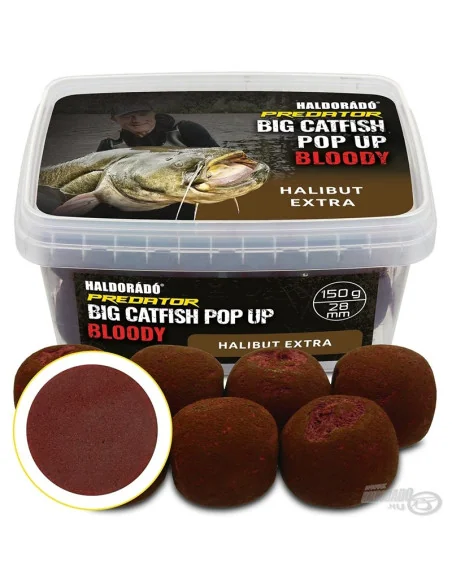 HALDORÁDÓ Catfish Pop Up Bloody - Halibut Extra | Welsangeln Köder