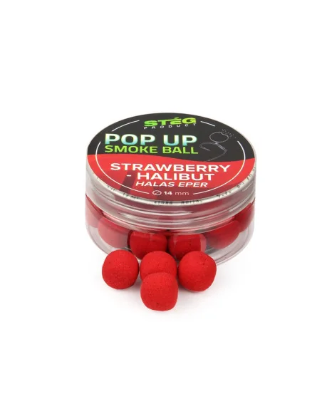 Steg Pop Up 14mm Erdbeere Heilbutt Smoke Ball 25g Extra Intensiv-Pop Up´s-JJ-Fishing