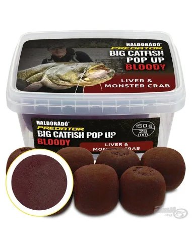 Haldorado Catfish Pop Up Liver & Monster Crab 28mm Hakenköder Wels 150g