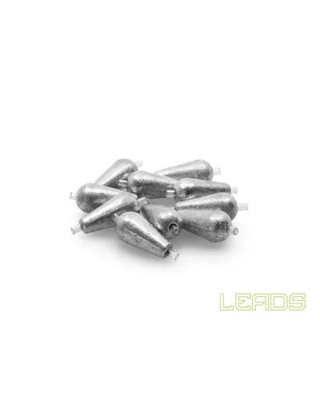 Delphin LEADS 10g Inline Tropfenblei mit Schlauch 10 Stück Angelblei-Blei-JJ-Fishing