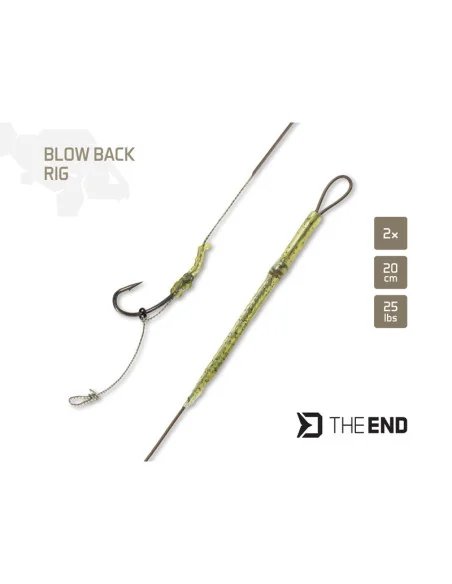 Delphin THE END 6 Blowback-Rig 2 Stück 20cm 25lbs Angelvorfach-Vorfächer-JJ-Fishing