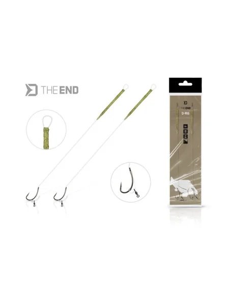 Delphin THE END 6 D-Rig 2 Stück 20 cm 17lbs Angelvorfach Fluorocarbon Karpfen-Endtackle-JJ-Fishing