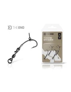 Delphin THE END 4 Ronnie Rig mit Bait Screw Bohrer 4 Stück Ready Rig Ultra Scharf