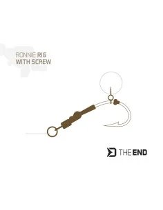 Delphin THE END 4 Ronnie Rig mit Bait Screw Bohrer 4 Stück Ready Rig Ultra Scharf 2