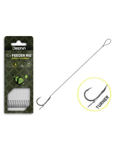 Delphin Braided Sting 8 Method Feeder Vorfach 8cm 0,14mm Geflochten 10 Stück Turner Hook-Method Feeder-JJ-Fishing