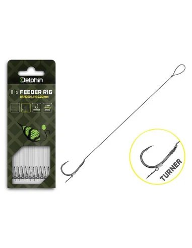 Delphin Braided Sting 6 Method Feeder Vorfach 12cm 0,20mm Geflochten 10 Stück Turner Hook-Method Feeder-JJ-Fishing