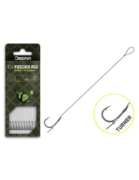 Delphin Braided Sting 6 Method Feeder Vorfach 12cm 0,20mm Geflochten 10 Stück Turner Hook-Method Feeder-JJ-Fishing