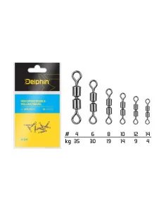 Delphin Hi Speed 4 Double Rolling Swivel A-04 Angelwirbel Doppelt Gelagert