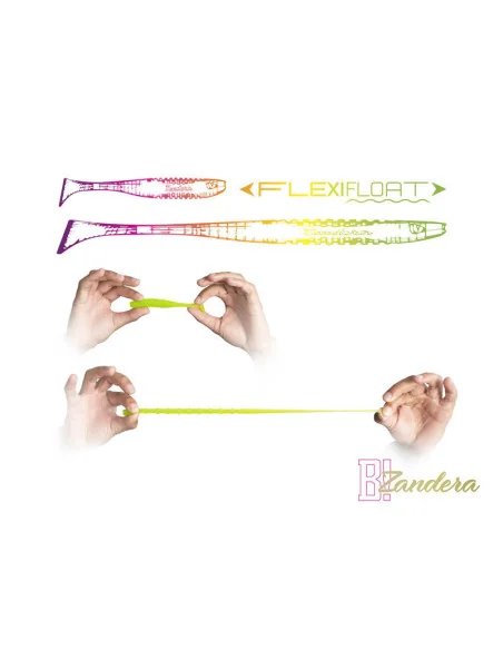 Delphin ZANDERA FlexiFLOAT MudGOLD 12cm UV Active Gummifisch Zander Special Köder 5 Stk.-Bait-JJ-Fishing