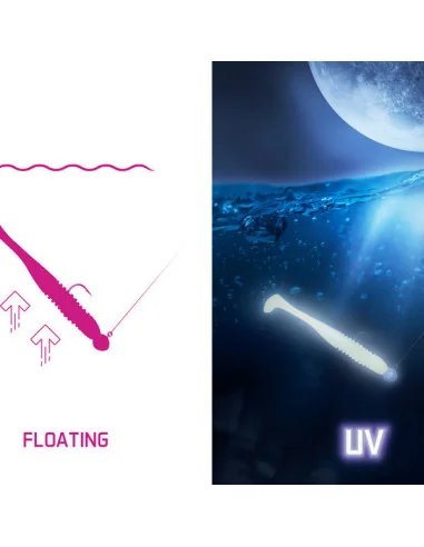 Delphin ZANDERA FlexiFLOAT MudGOLD 12cm UV Active Gummifisch Zander Special Köder 5 Stk.-Köder-JJ-Fishing