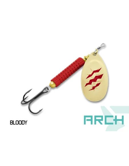 Delphin ARCH 20g BLOODY UV Active Spinner Größe 5 Long Cast Hecht Wels Raubfisch Köder