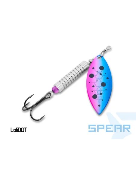 Delphin SPEAR 17g LoliDOT UV Active Spinner Größe 5 Long Cast Hecht Wels Raubfisch Köder-Blinker / Spinnköder-JJ-Fishing