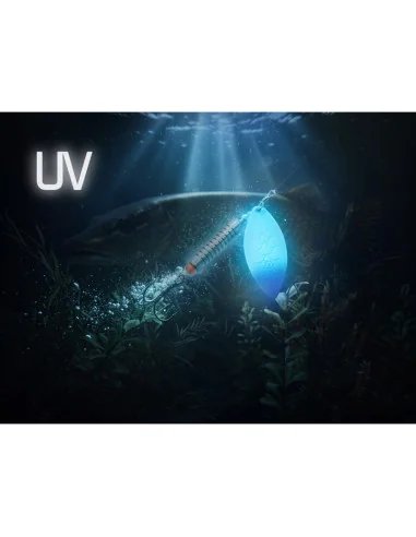 Delphin SPEAR 17g BLOODYUV Active Spinner Größe 5 Long Cast Hecht Wels Raubfisch Köder