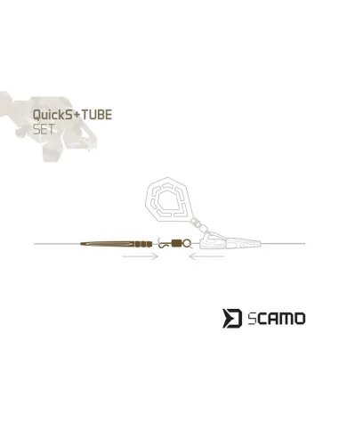 Delphin sCAMO Quick Change Swivel & Anti Tangle Sleeve Set QuickS + Tube 5 Sets Größe4-Method Feeder-JJ-Fishing