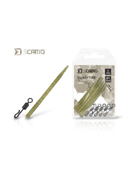 Delphin sCAMO Quick Change Swivel & Anti Tangle Sleeve Set QuickS + Tube 5 Sets Größe4-Method Feeder-JJ-Fishing