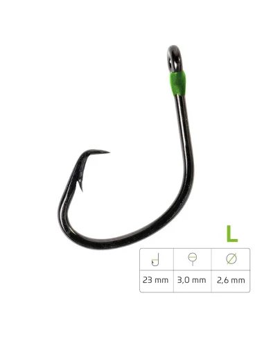 Zeck Wels Circle Striker L 4 Stück Stabiler Kreishaken zum Wallerangeln Cat Hook-Hook & Co-JJ-Fishing