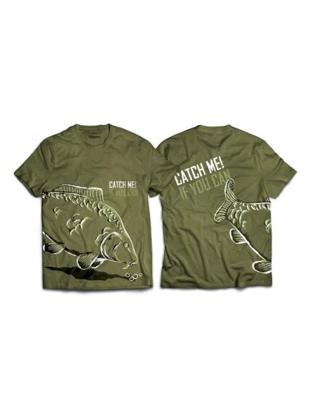 Delphin T-shirt "Catch Me" - Green with carp-Hoodie, Shirts, Jackets & Co-JJ-Fishing