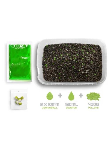 Delphin Reaxe Knoblauch & N-Butyric Acid READY&GO 400g Pellet Box mit Liquid und Wafter