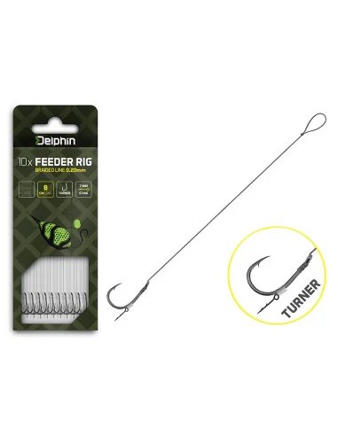 Delphin Braided Sting 4 Method Feeder Vorfach 12cm 0,20mm Geflochten 10 Stück Chinu Hook