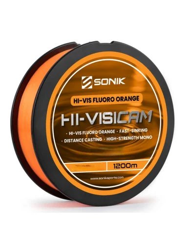 Sonik HI-VISICAM 18LB 0,35mm 1200m Orange Angelschnur Main Line