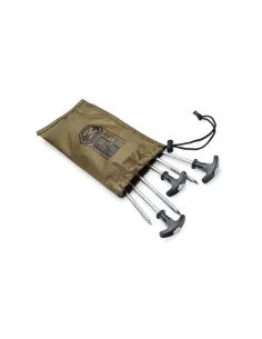 Mivardi Heavy Duty Bivvy Peg Set Zelt Heringe 6 Stück 20cm mit Transporttasche-Schirme & Zelte-JJ-Fishing