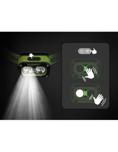 Delphin COMPACT 120lm 1200mAh Kopflampe Grün Stirnlampe-Kopflampen-JJ-Fishing