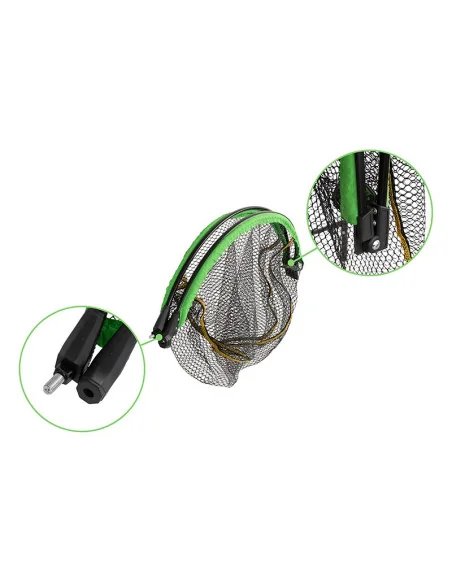Delphin REAXE FloateR FoldROUND 50x40cm Gummiert Faltbarer Unterfang Kescherkopf Angelkescher-Kescher & Kescherzubehör-JJ-Fis...