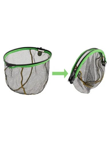 Delphin REAXE FloateR FoldROUND 50x40cm Gummiert Faltbarer Unterfang Kescherkopf Angelkescher-Kescher & Kescherzubehör-JJ-Fis...