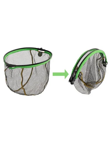 Delphin REAXE FloateR FoldROUND 50x40cm Gummiert Faltbarer Unterfang Kescherkopf Angelkescher-Kescher & Kescherzubehör-JJ-Fis...