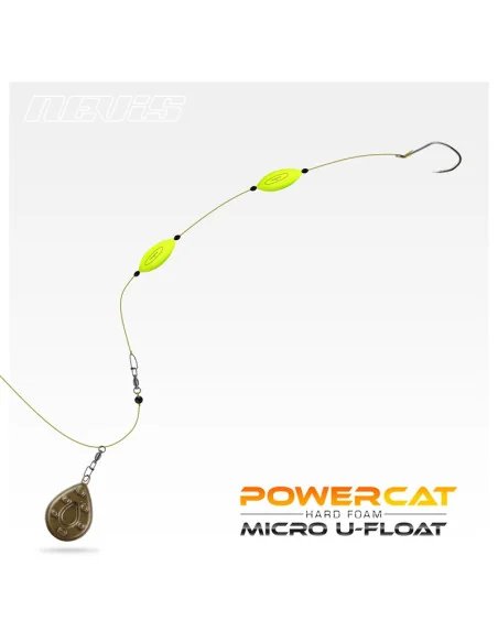 Nevis PowerCat Micro U-Float 1,5g 2 Stück Fluo Gelb Wels Montage Auftriebskörper-Blei-JJ-Fishing