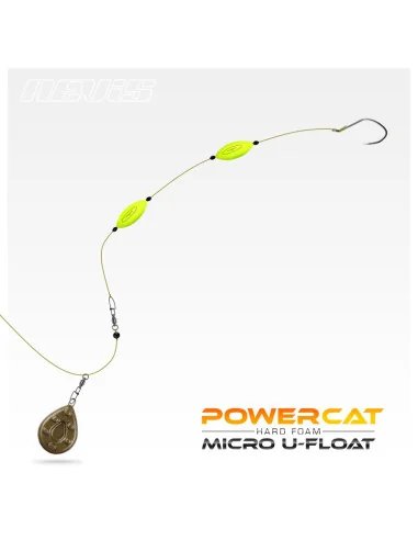 Nevis PowerCat Micro U-Float 3g 2 Stück Fluo Gelb Wels Montage Auftriebskörper-Blei-JJ-Fishing