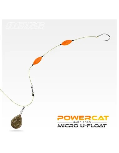 Nevis PowerCat Micro U-Float 3g 2 Stück Fluo Orange Wels Montage Auftriebskörper-Blei-JJ-Fishing