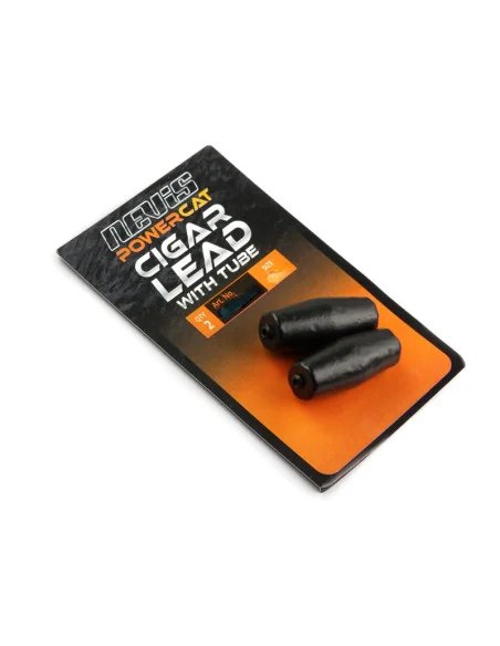 Nevis PowerCat Cigar Lead 35g With Tube 2 Stück Welsmontage Wallerklopfen 30mm Waller Blei Schwarz-Welsangeln - Catfish fishi...