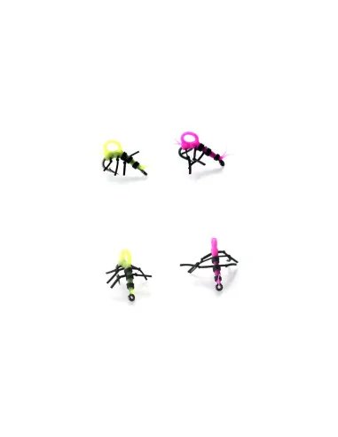 PB Products Super Strong Zig Insects Gelb/Pink 4 Stück Hakengröße 10-Zig-Rig Zubehör-JJ-Fishing