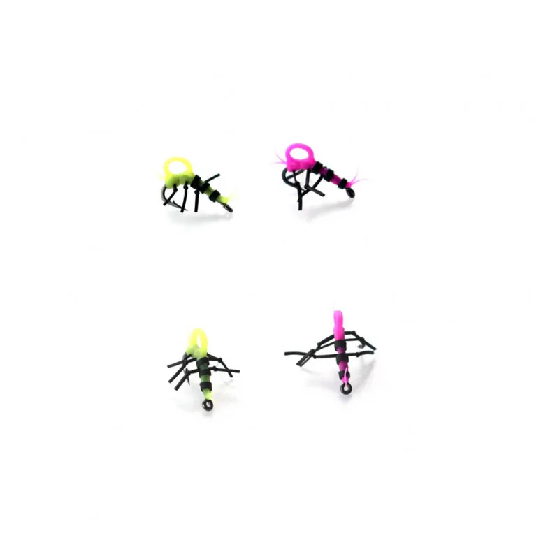 PB Products Super Strong Zig Insects Yellow/Pink 4 pieces hook size 10-Zig-Rig Accessories-JJ-Fishing