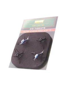 PB Products Super Strong Zig Insects Weiß/Schwarz 4pcs Hakengröße 10-Zig-Rig Zubehör-JJ-Fishing
