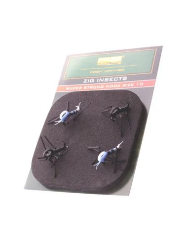 PB Products Super Strong Zig Insects Weiß/Schwarz 4pcs Hakengröße 10-Zig-Rig Zubehör-JJ-Fishing