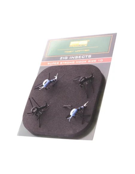 PB Products Super Strong Zig Insects White/Black 4pcs Hook Size 10-Zig-Rig Accessories-JJ-Fishing