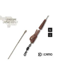 Delphin sCAMO Leadcore 3 Stück Leader mit Quick Change Swivel 1m WOODZ-Leader & Leadcore-JJ-Fishing 2