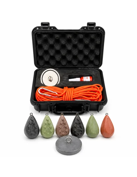 Econcretes 250kg Fishing Magnet Kit mit Schnur und Koffer Magnetfischen Extra Stark Profi Ausrüstung-Angelzubehör-JJ-Fishing