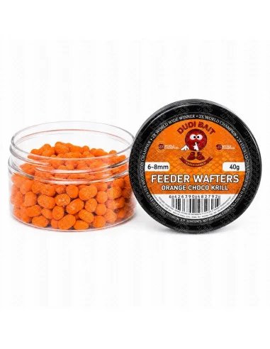 Dudi Bait Feeder Orange Choco Krill Smoke Wafters 6+8 mm Dumbell Method Feeder 40g 4x World Winner-Köder-JJ-Fishing