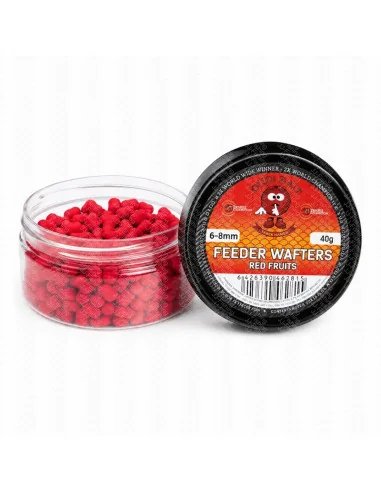 Dudi Bait Feeder Red Fruits Smoke Wafters 6+8 mm Dumbell Method Feeder 40g 4x World Winner-Köder-JJ-Fishing
