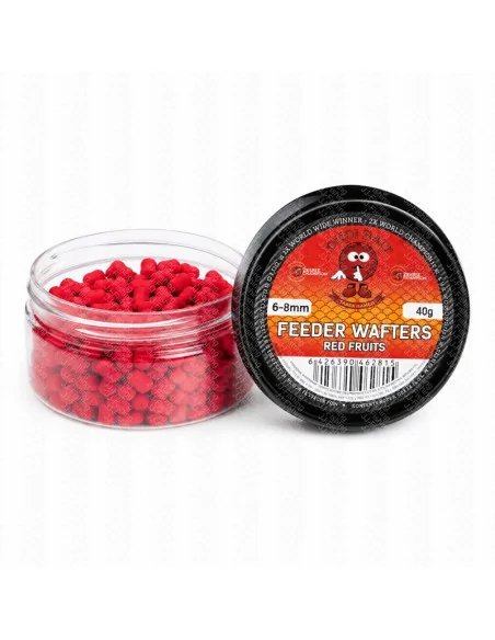 Dudi Bait Feeder Red Fruits Smoke Wafters 6+8 mm Dumbell Method Feeder 40g 4x World Winner-Köder-JJ-Fishing