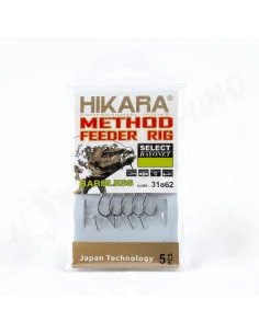 Traper Hikara Method Feeder Rig - Select Bayonet 10/0,22 (Barbless) Schonhaken-Endtackle-JJ-Fishing