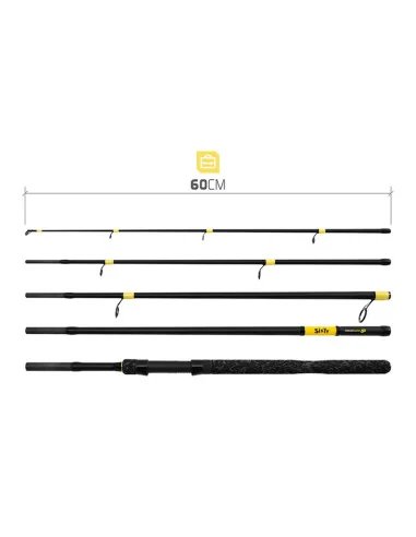 Delphin SIXTY Reise Angelrute 280cm 100g 5 Teilig Spinnrute Grundrute Reisekoffer Rute-Ruten-JJ-Fishing