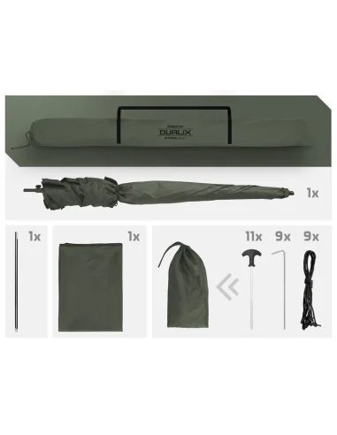Delphin DualiX STABIL 220cm x 220cm Session Umbrella Regenschirm mit Seitenwand Extra Robust mit Eingangstür-Schirme & Zelte-...