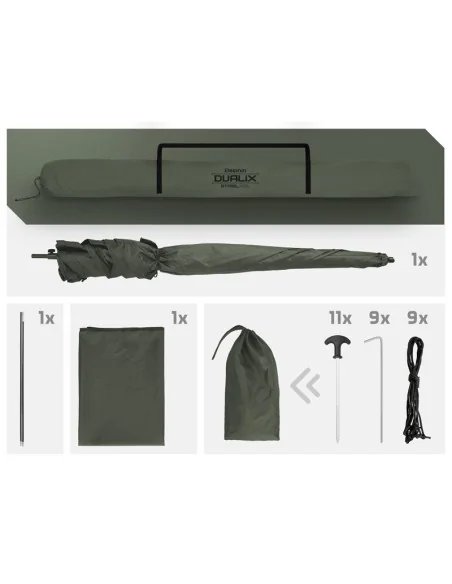 Delphin DualiX STABIL 220cm x 220cm Session Umbrella Regenschirm mit Seitenwand Extra Robust mit Eingangstür-Schirme & Zelte-...