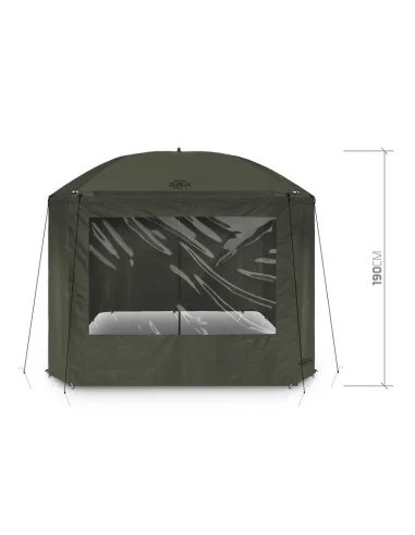 Delphin DualiX STABIL 220cm x 220cm Session Umbrella Regenschirm mit Seitenwand Extra Robust mit Eingangstür-Schirme & Zelte-...